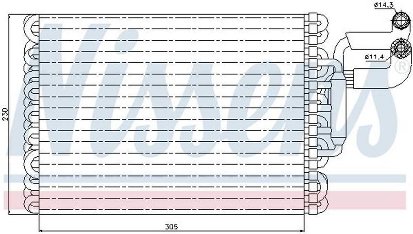 Mercedes A/C Evaporator Core 1248300758 - Nissens 92059